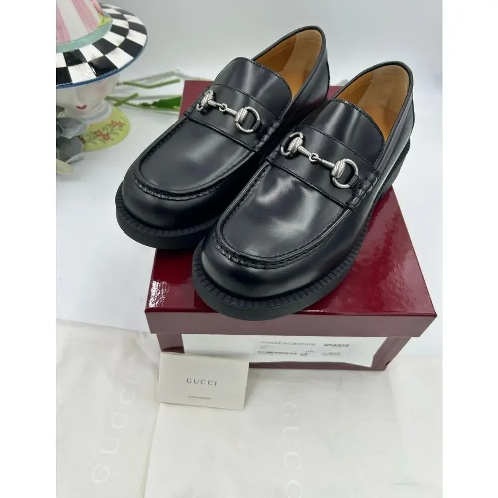 Men's Gucci horse bit leather loafers size 10.5 fits 11 US made in Italy